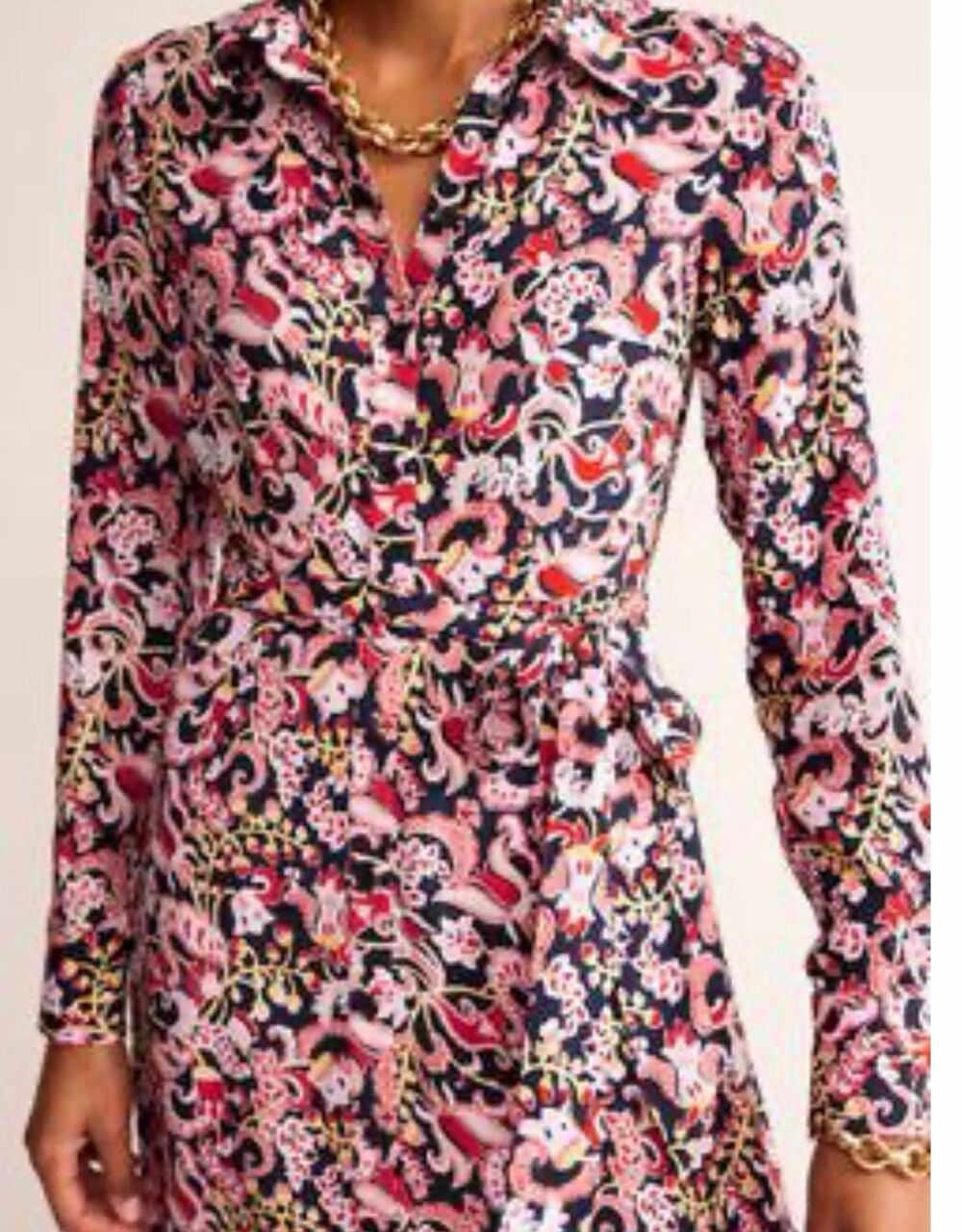Boden Kate Midi Shirt Dress Floral Women’s Size 0R 0 Regular Belted - Picture 3 of 7